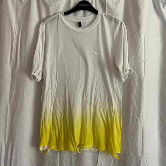Unravel Project Yellow Dip Dye Short Sleeve Distressed T-Shirt, Size S, NWOT - Picture 2 of 14